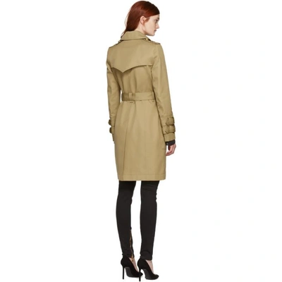 Shop Balmain Beige Gabardine Trench Coat