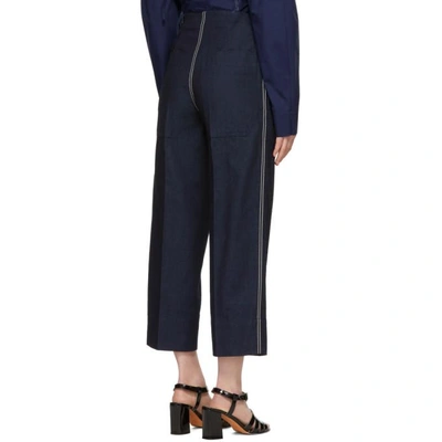 Shop Cedric Charlier Blue Front Zip Jeans In A0290blue