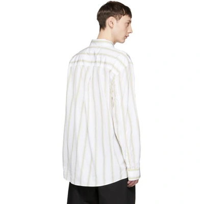 Shop Marni White And Yellow Striped Sport Shirt In 1335s