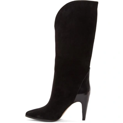 Shop Givenchy Black Suede Tall Boots In 001 Black