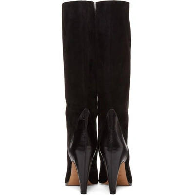 Shop Givenchy Black Suede Tall Boots In 001 Black