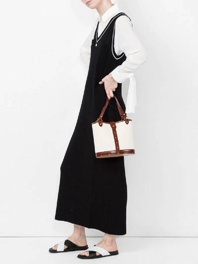 Shop Courrèges Ribbed Knit Shirt Dress