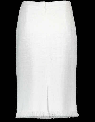 Shop Oscar De La Renta Tweed Pencil Skirt In Ivory