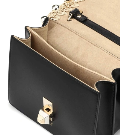 Shop Fendi Kan I Small Leather Shoulder Bag In Black