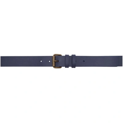 Shop Marni Navy Leather Belt