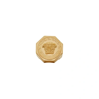 Shop Versace Gold Round Medusa Ring