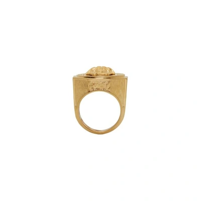 Shop Versace Gold Round Medusa Ring