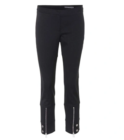 Shop Alexander Mcqueen Cropped Zip-cuff Skinny Trousers In Black