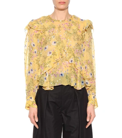 Shop Isabel Marant Muster Floral Silk-blend Blouse In Yellow