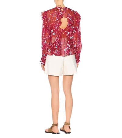 Shop Isabel Marant Muster Ruffled Floral Blouse In Red