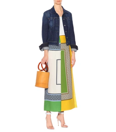 Shop Tory Burch Clarice Silk Wrap Skirt In Multicoloured