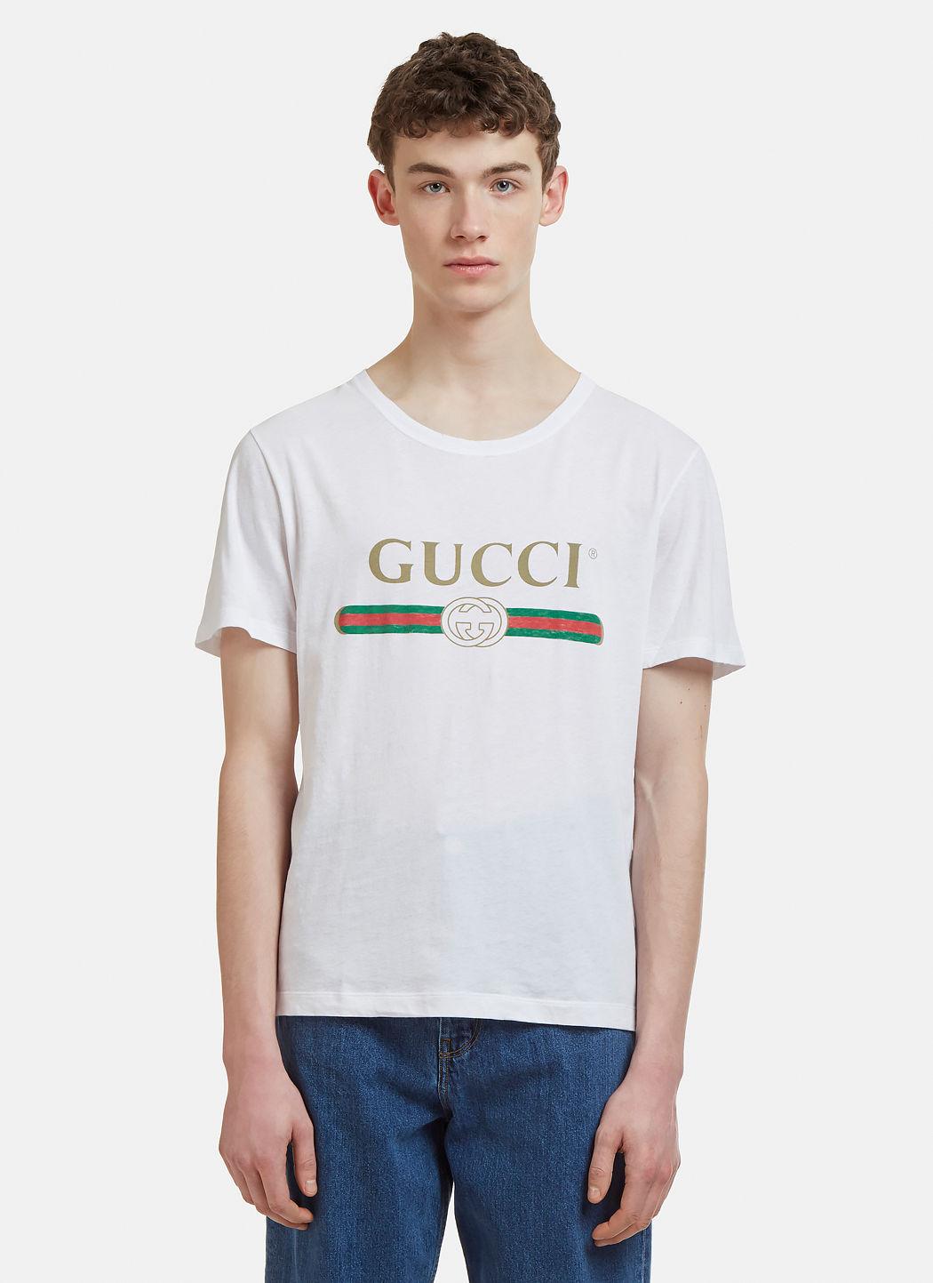 gucci distressed logo t shirt