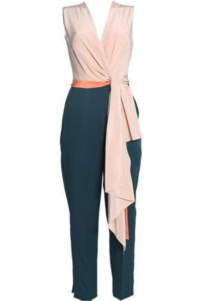 Shop Roksanda Wrap-effect Crepe Jumpsuit In Blush