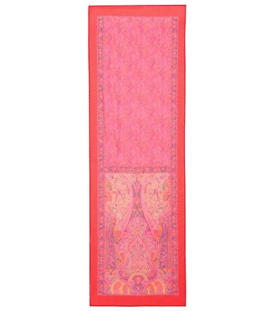 Shop Etro Printed Silk Scarf In Pink