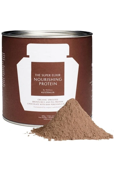Shop The Super Elixir Nourishing Protein Cacao Tin 500g In Cacao, Wheat, Brown, Chocolate, Natural, Cocoa, Vanilla, Dandelion