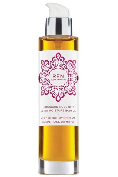 Shop Ren Moroccan Rose Otto Ultra-moisture Body Oil In Rose, Cranberry, Natural