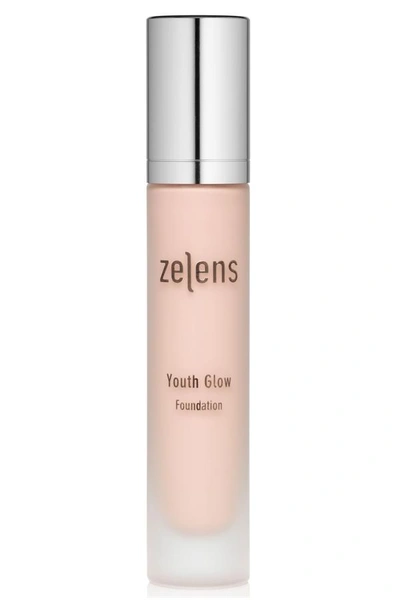 Shop Zelens Youth Glow Foundation - Porcelain In Green, Natural, Mint, Sunflower, Pearl, Blue