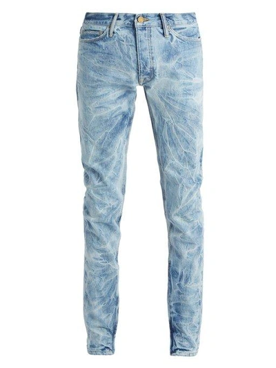 Fear Of God Skinny-fit Distressed Selvedge Denim Jeans In Blue | ModeSens