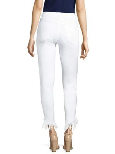 Shop Frame Le High Skinny Shredded Jeans In Blanc