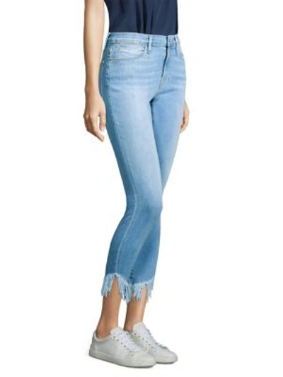 Shop Frame Le High Skinny Shredded Hem Jeans In Eling