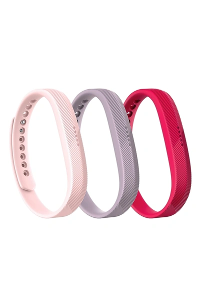 Shop Fitbit Flex 2 3-pack Accessory Bands In Pink