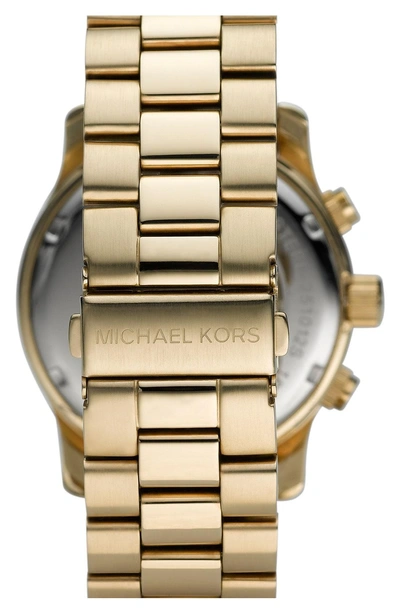 Shop Michael Michael Kors 'large Runway' Chronograph Bracelet Watch, 45mm In Gold