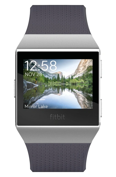 Shop Fitbit Ionic Watch In Blue-grey/ White