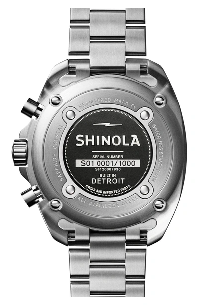 Shop Shinola 'rambler' Chronograph Bracelet Watch, 44mm In Silver/ Black