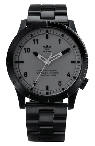 Shop Adidas Originals Cypher Bracelet Watch, 42mm In Black/ Charcoal