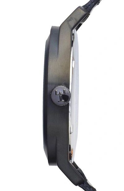 Shop Triwa Sort Of Black Leather Strap Watch, 38mm In Black/ Black