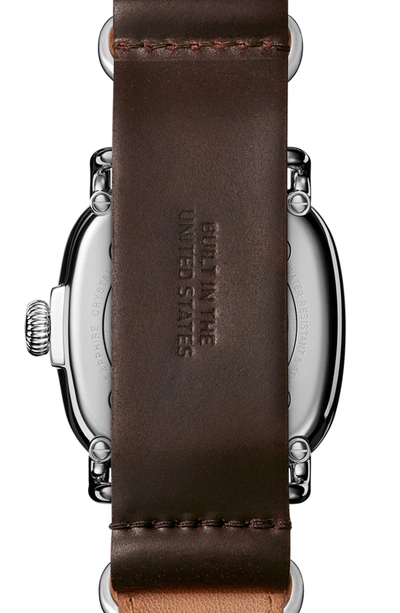 Shop Shinola The Guardian Leather Strap Watch, 41.5mm X 43mm In Oxblood/ Slate Blue/ Silver