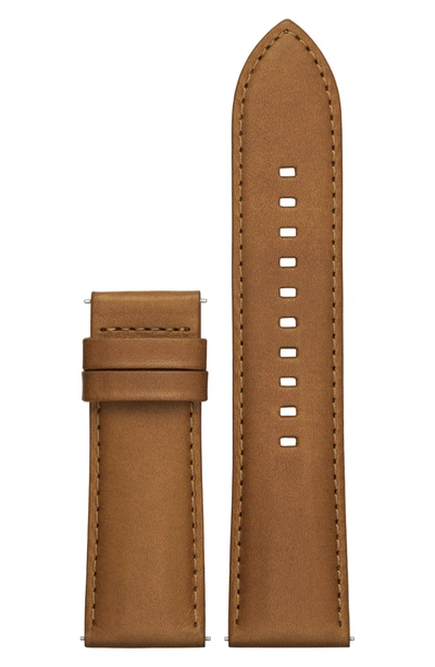 Shop Michael Kors Grayson 24mm Leather Watch Strap In Brown
