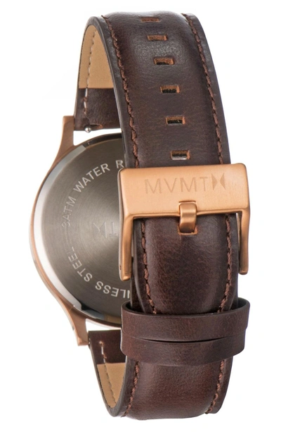 Shop Mvmt Leather Strap Watch, 40mm In Brown/ Rose Gold/ Black