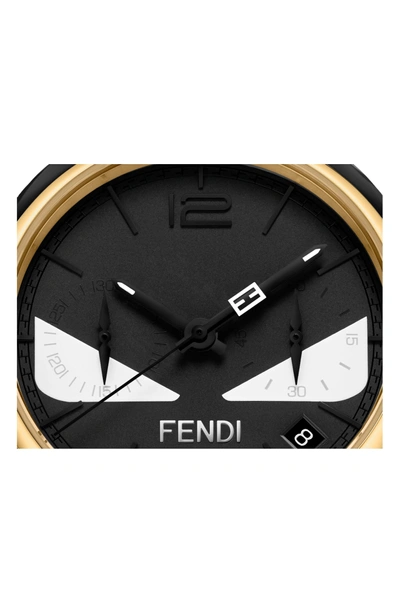 Shop Fendi Momento Bug Chronograph Bracelet Watch, 40mm In White/ Black