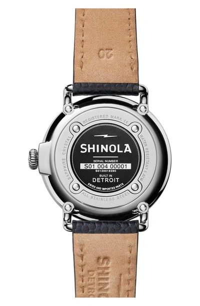 Shop Shinola 'the Runwell' Leather Strap Watch, 41mm In Blue/ Silver