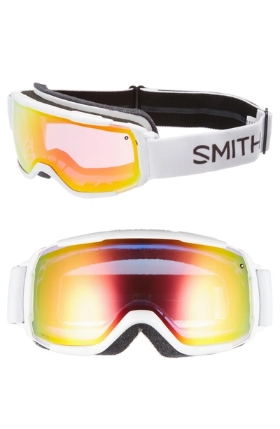 Shop Smith Grom Snow Goggles - White/ Mirror