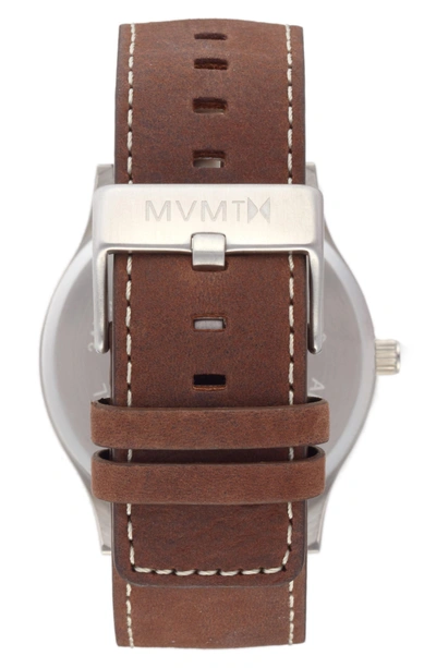 Shop Mvmt The Classic Leather Strap Watch, 45mm (nordstrom Exclusive) In Black/ Brown