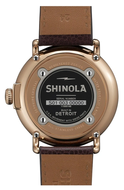 Shop Shinola 'runwell' Leather Strap Watch, 47mm In Oxblood/ Midnight Blue