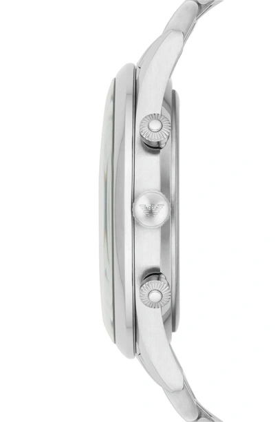 Shop Emporio Armani Chronograph Bracelet Watch, 43mm In Black/ Silver