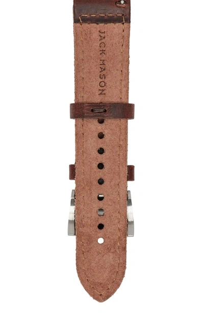 Shop Jack Mason Leather Watch Strap, 22mm In Brown