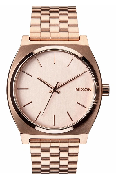 Shop Nixon 'the Time Teller' Watch, 37mm In Rose Gold