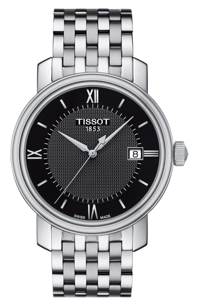 Shop Tissot Bridgeport Bracelet Watch, 40mm In Silver/ Black/ Silver