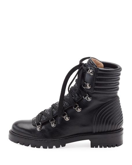 Christian Louboutin Mad Leather Lace-up Ankle Boot, Black | ModeSens