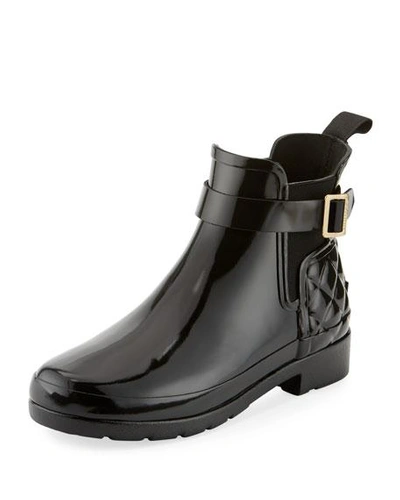 Shop Hunter Refined Gloss Quilted Chelsea Boot In Black