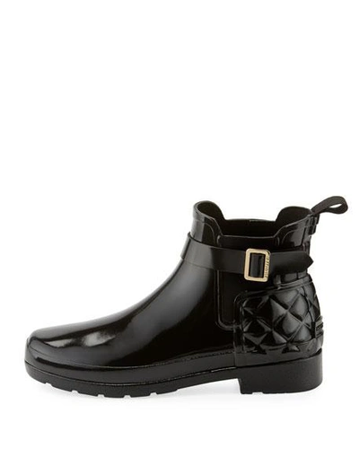 Shop Hunter Refined Gloss Quilted Chelsea Boot In Black