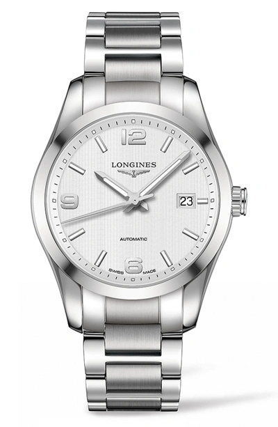 Shop Longines Conquest Classic Automatic Bracelet Watch, 40mm In Silver