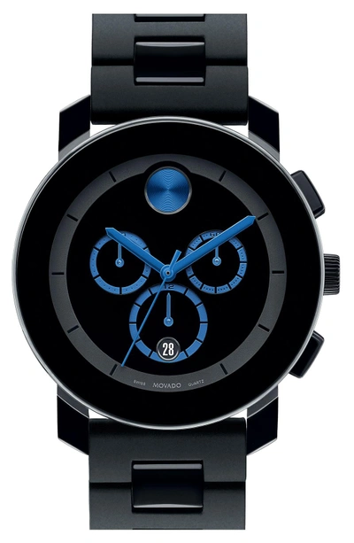 Shop Movado 'bold Chrono' Bracelet Watch, 42mm In Black