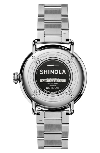 Shop Shinola The Canfield Bracelet Watch, 43mm In Silver/ Midnight Blue