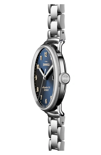 Shop Shinola The Canfield Bracelet Watch, 43mm In Silver/ Midnight Blue