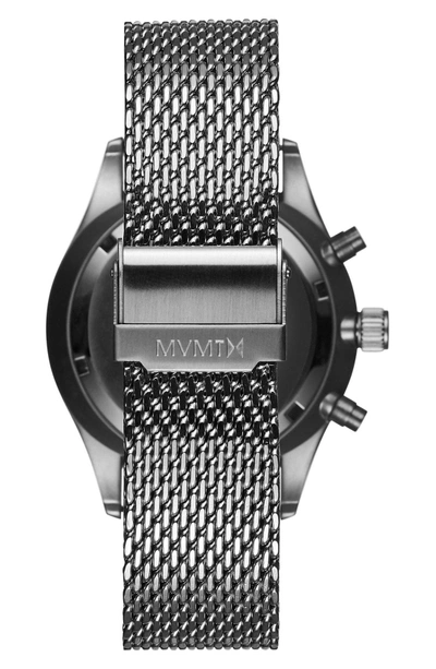 Shop Mvmt Voyager Chronograph Mesh Strap Watch, 42mm In Black/ Silver